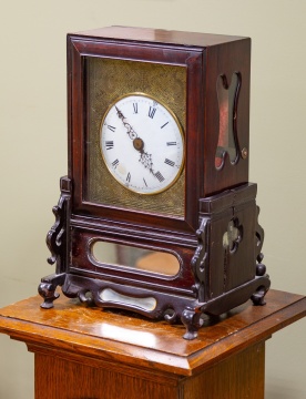 Unusual Chinese Rosewood Bracket Clock