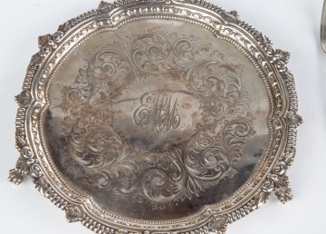 (12) Gorham Sterling Fontainebleau Fish Forks & Silver Salver