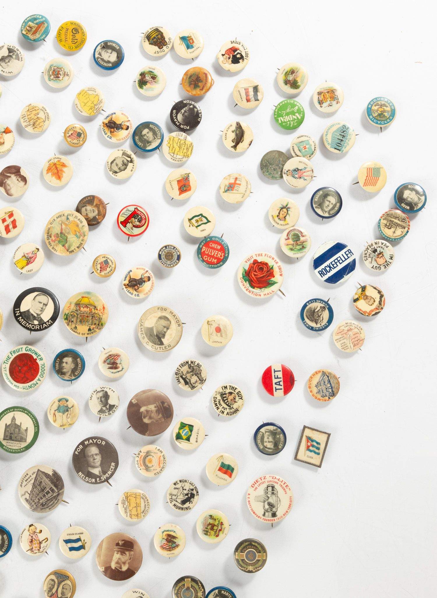 Pin Collection Ad Example Large Collection of Vintage Advertising & Political Campaign Pins ...