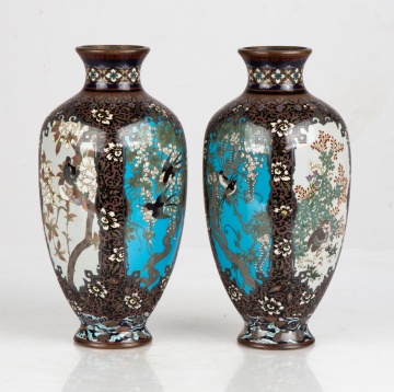 Pair of Japanese Cloisonne Vases