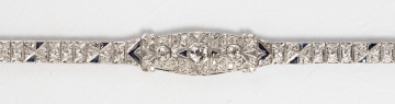 Platinum, Diamond, & Sapphire Antique Art Deco Bracelet