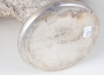 Steiff Sterling Silver Floral Repousse Handled Basket