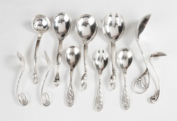 Georg Jensen Blossom Sterling Silver Serving Pieces
