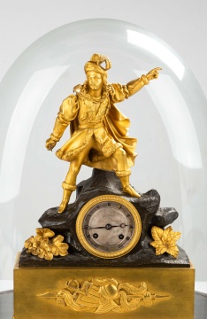 French Directoire Cast Bronze Figural Clock