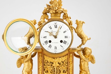 Raingo Freres French Empire Gilt Bronze Mantel Clock