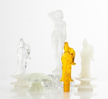 Steuben Flower Frogs and Sculpture