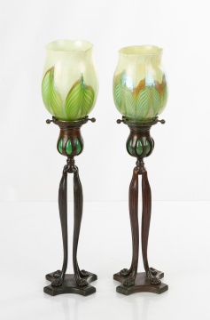 Two Blown-Out Cat's Paw Candlesticks