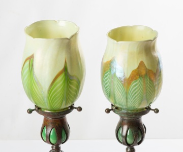 Two Blown-Out Cat's Paw Candlesticks