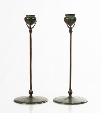 Pair of Tiffany Studios Candlesticks
