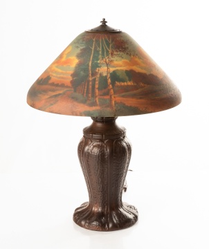 Handel Reverse Painted Landscape Lamp