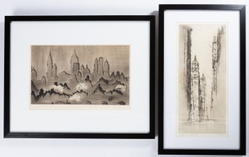 Etchings by Nels P. Larsen & Paul Geissler (German, 1881-1965)