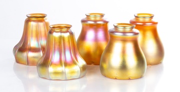 Group of Steuben Aurene Shades