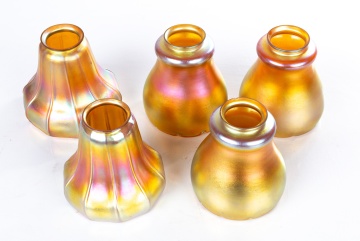Group of Steuben Aurene Shades