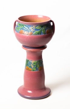 Roseville Pottery "Pink Baneda" Jardiniere and Pedestal