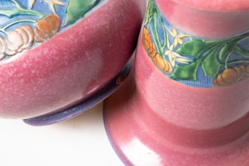 Roseville Pottery "Pink Baneda" Jardiniere and Pedestal