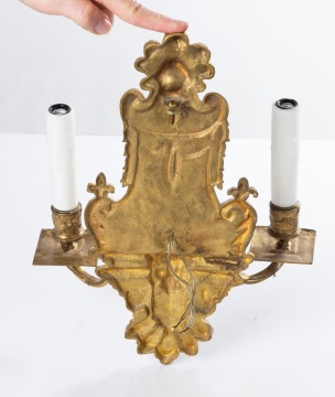 A Pair of Du Pont Bronze Wall Sconces