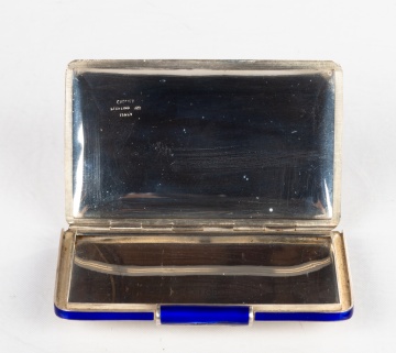 Cartier Art Deco Sterling Silver & Enamel Compact Case