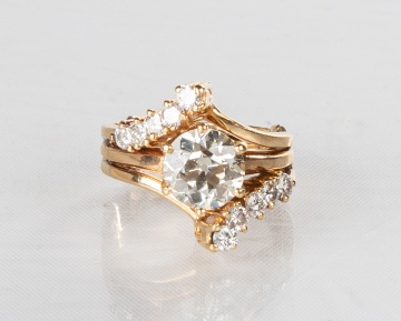 14K Gold & Approximately 2.30 Ct. Diamond By-Pass Style Ring