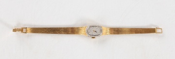 Omega, Ladies 14K Gold & Diamond Wristwatch