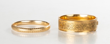 Ladies 14K Gold Bangle & 12K Gold Filled Bangle