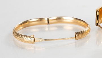 Ladies 14K Gold Bangle & 12K Gold Filled Bangle