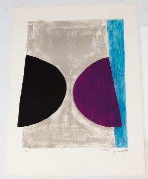 Two Terry Frost (British, 1915-2003) "Black and Purple on Blue" & "Green and Orange"