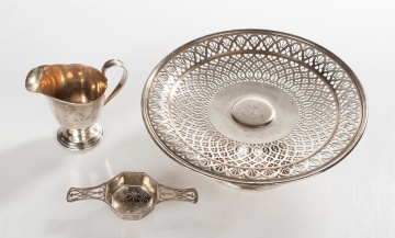 Tiffany & Co. Sterling Silver Server, Creamer & Tea Strainer