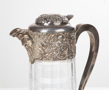 19th Century English Sterling Silver & Cut Crystal Claret