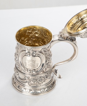 English George III Parcel-Gilt Silver Tankard