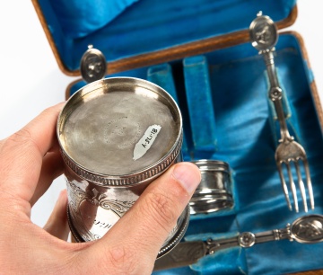 J. E. Caldwell English Silver Child's Service Set