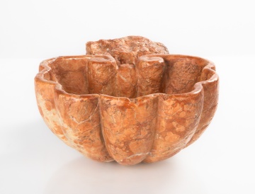 A Baroque Rosso Verona Marble Shell Form Basin / Stoup