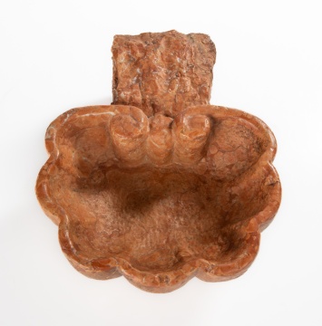 A Baroque Rosso Verona Marble Shell Form Basin / Stoup