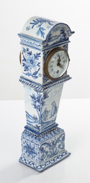 19th Century Delft Miniature Grandfather Clock