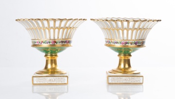 Jean-Pierre Feuillet, French Porcelain Compotes