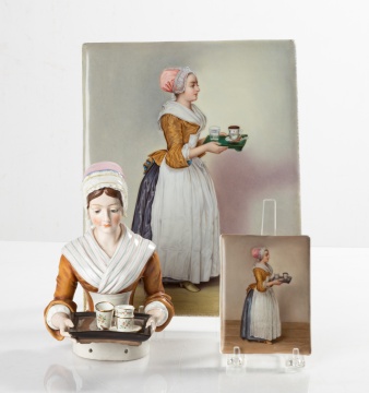 Porcelain Chocolate Girl Bust & Plaques