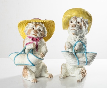19th Century Porcelain Character Dogs