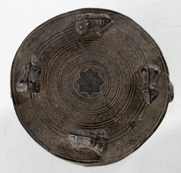 Pair of Southeast Asian Bronze Rain Drums