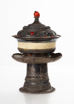 Early Tibetan / Mongolian Silver Offering Cup