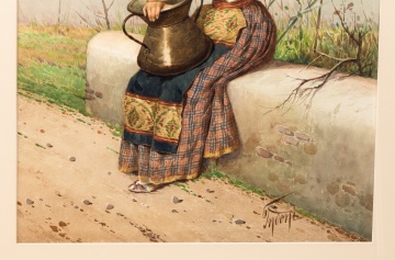 Filippo Indoni (Italian, 1800-1884) Pair of Portraits