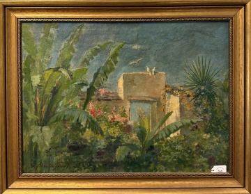 Abbott Fuller Graves (American, 1859-1936) "Doorway with Banana Plants"