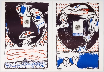 Seven Pierre Alechinsky (Belgian, b. 1927) "Windows" Lithographs