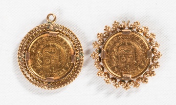 Two Peruvian Gold Coins