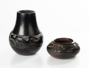 Margaret Tafoya Vase & Bowl, Santa Clara