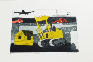 Two Julian Trevelyan (British, 1910-1988) Bulldozer & Airport