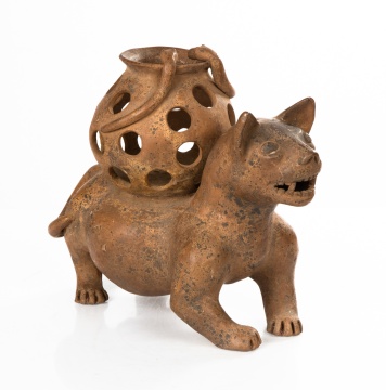 Pregnant Colima Dog with Incense Burner