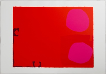 Patrick Heron (British, 1920-1999) "Two Magenta Discs in Red"