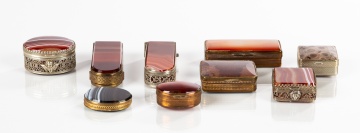 Banded Agate & Hardstone Pill / Snuff Boxes