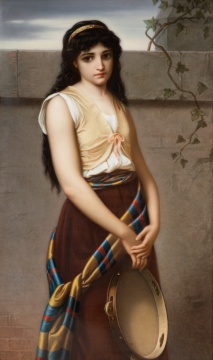 A Fine KPM Berlin Gypsy Girl with Tambourine