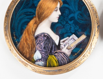 French Limoges Enamel Portrait Medallions