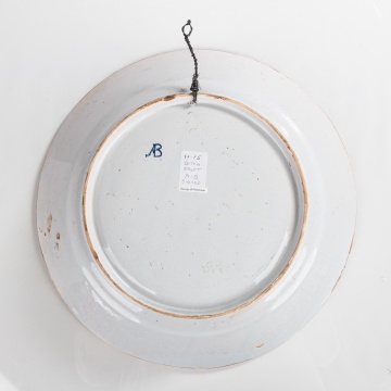 Dutch Delft Peacock Feather Charger